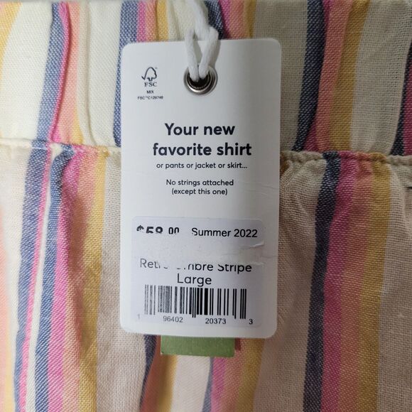 NWT Marine Layer Doze PJ Short Retro Ombré Stripe Size Lg Linen Blend Sleep - Picture 4 of 11